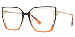 Quinn Black Orange Geometric Glasses1