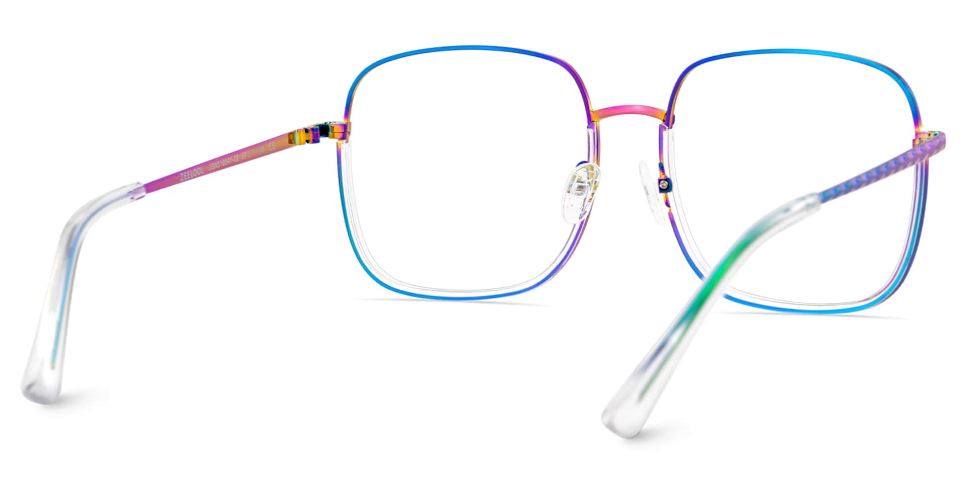 Wade Square Iridescent Color Frame Glasses for Women | Zeelool5