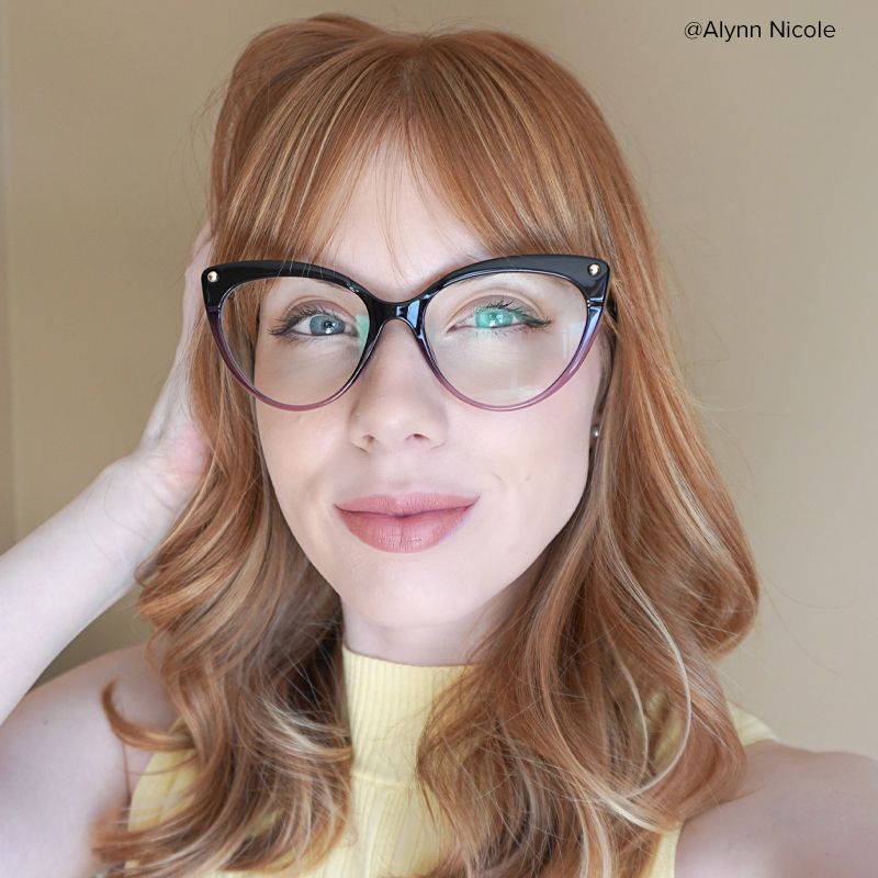 Alivia Cat Eye Purple Gradient Frame Glasses | ZEELOOL5