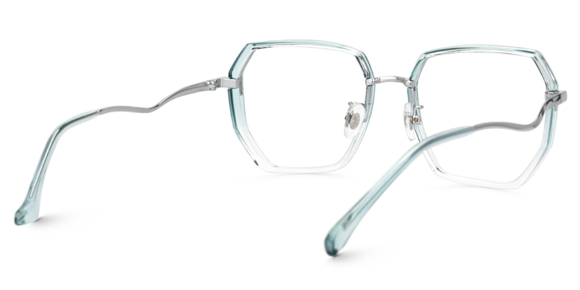 Javonia Blue Geometric Frame Glasses Online | Zeelool Optical3