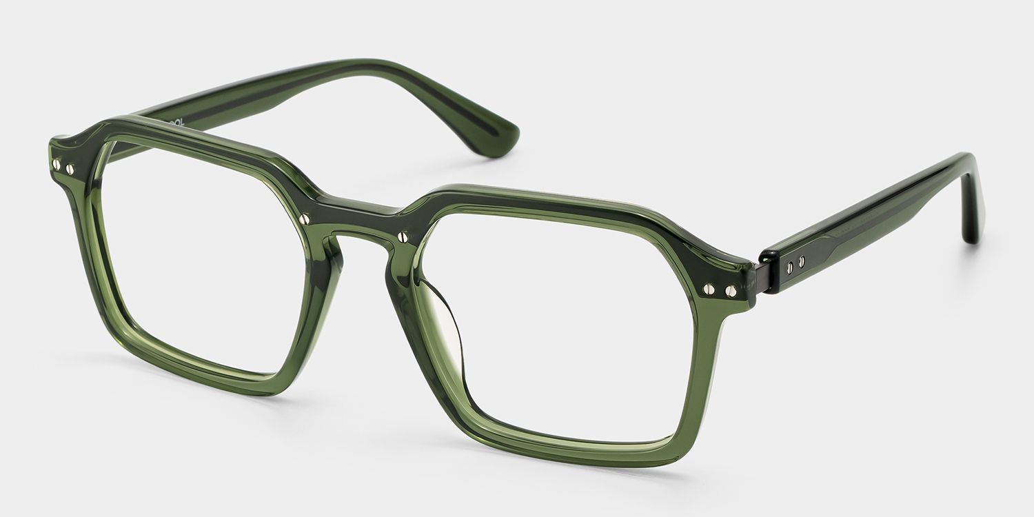 Brendan Green Geometric Mixed Frame Glasses | ZEELOOL3