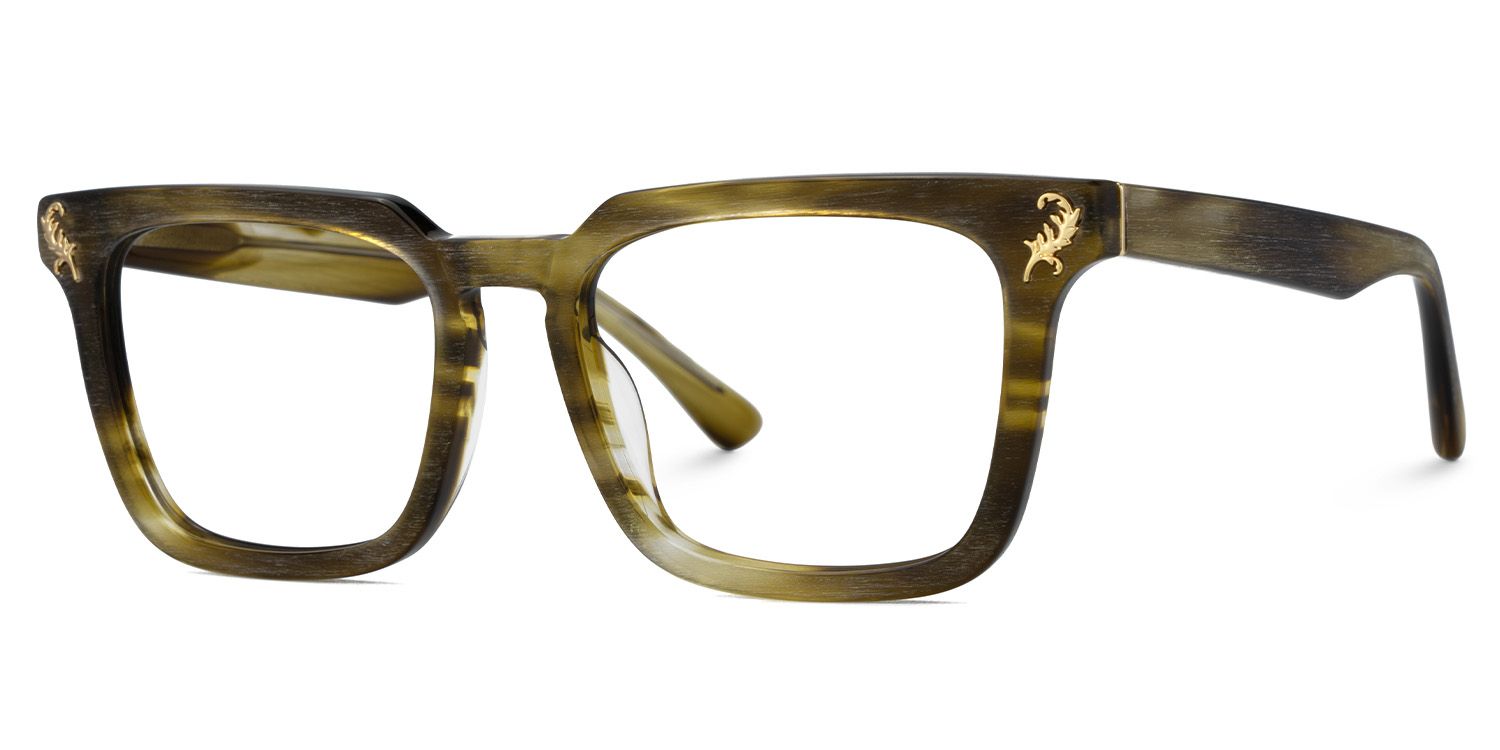 Men's Rectangular Eyeglasses Frames With Brown Color | Zeelool3