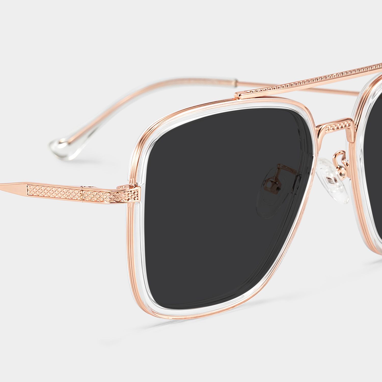 Nayeli Clear Aviator Polarized Sunglasses for Driving | ZEELOOL4