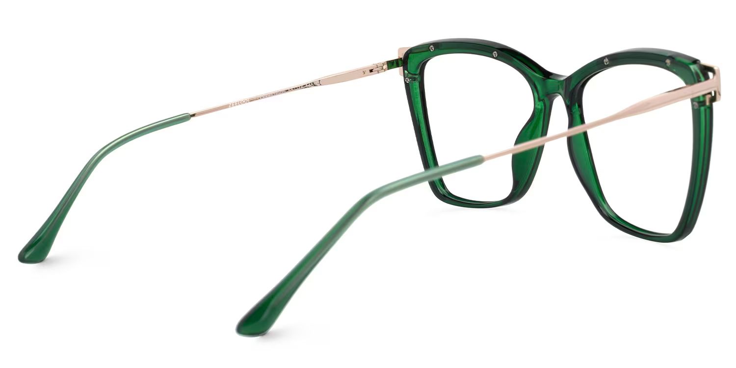 Krystle Square Green Thin Frames Glasses | ZEELOOL3