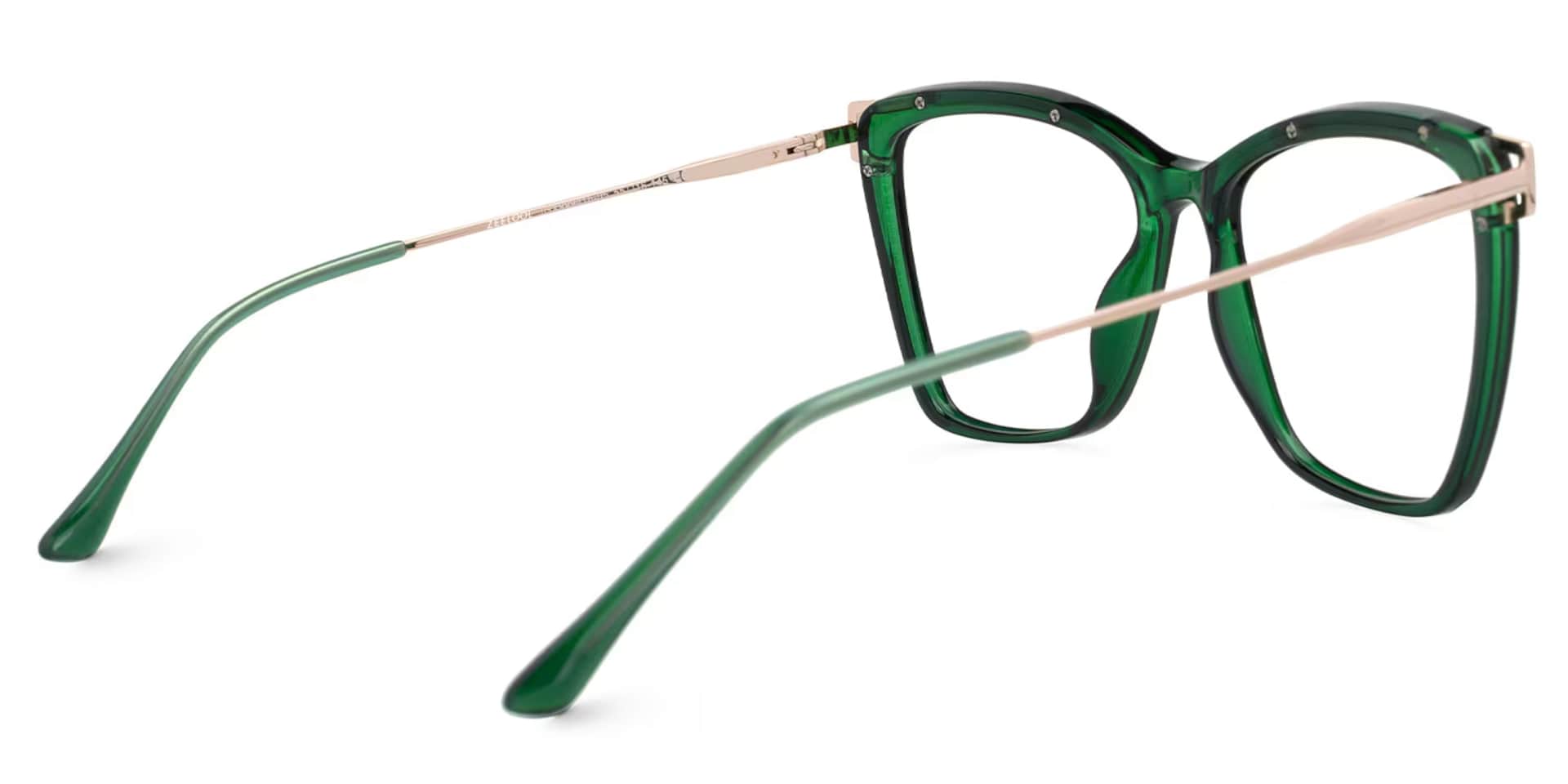 Krystle Square Green Thin Frames Glasses | ZEELOOL3