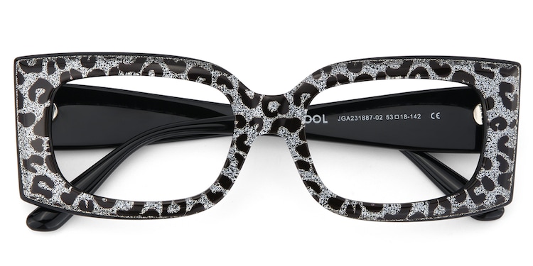Orduno Rectangle Gray Leopard Glasses