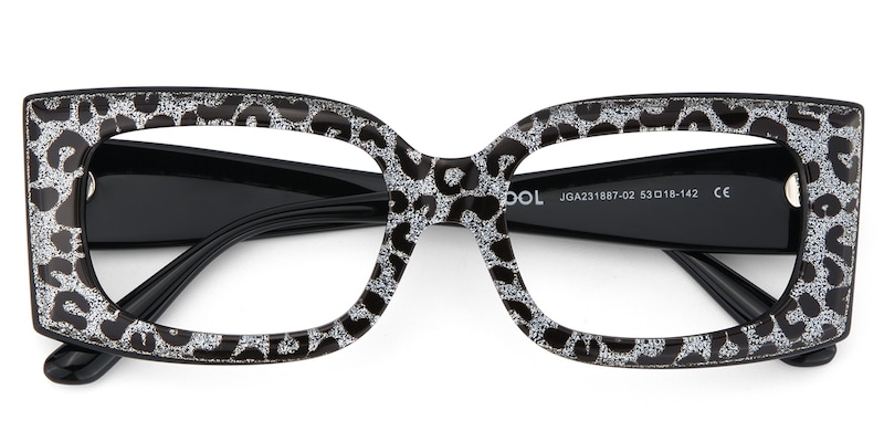 Orduno Rectangle Gray Leopard Glasses
