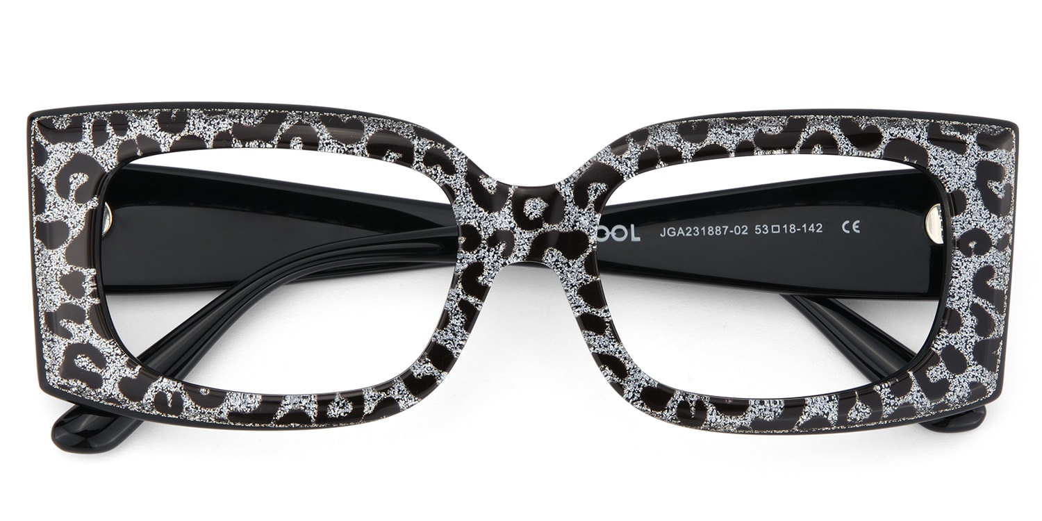 Orduno Rectangle Gray Leopard Glasses2