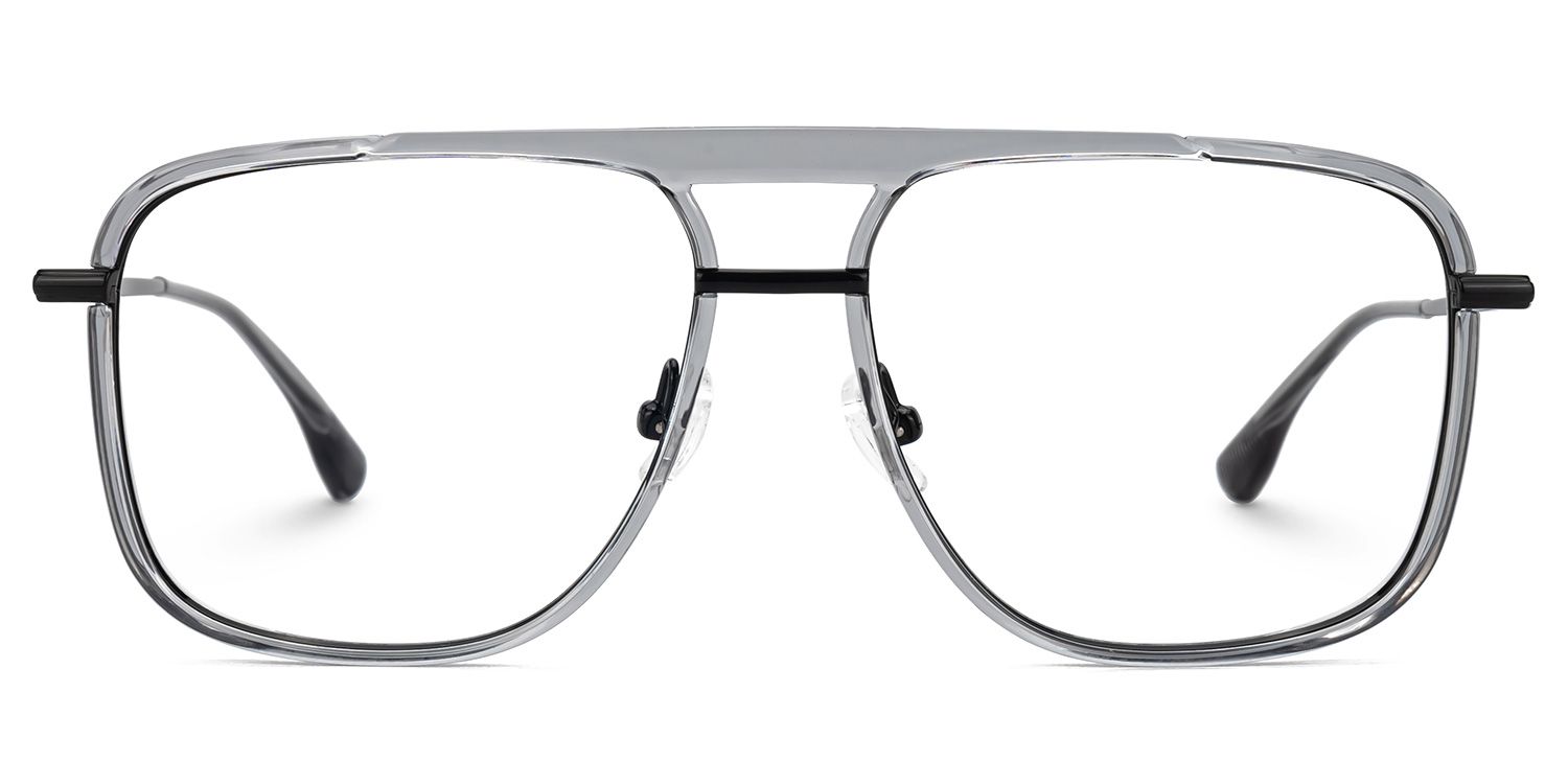 Caudle Gray Eyeglasses with Aviator Design0