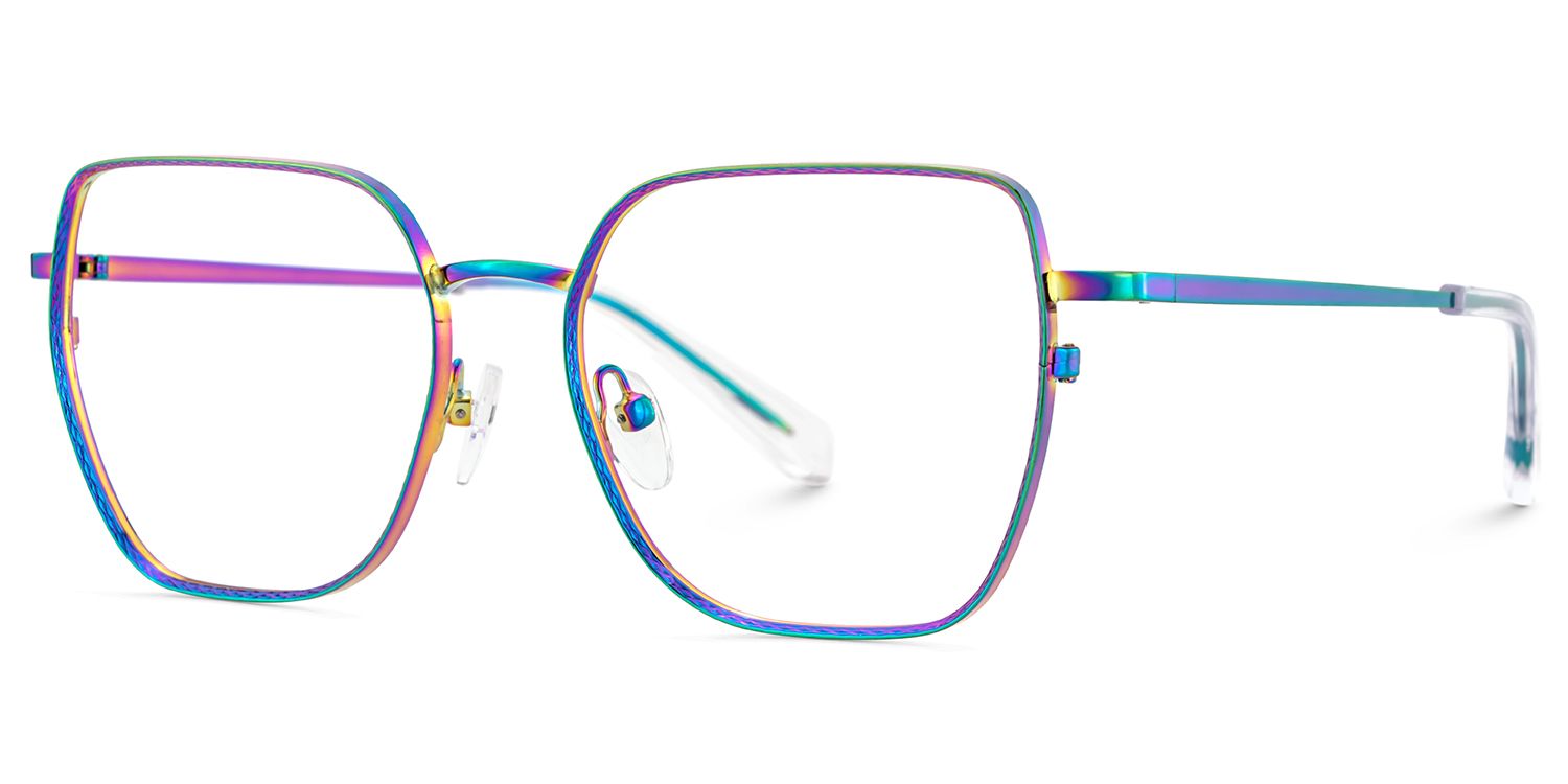 Fife Iridescent Full Frame Metal Prescription Glasses3