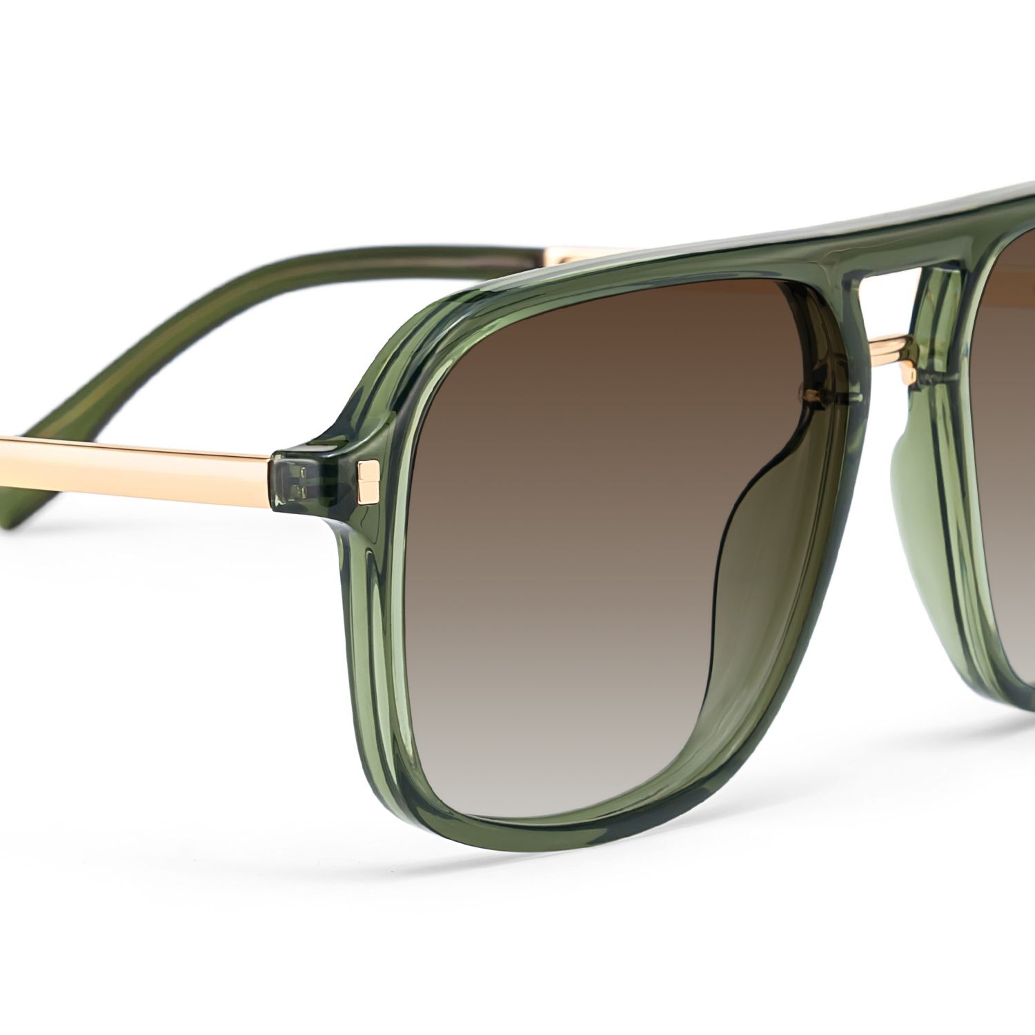 Aviator Kilworth Green Glasses deals -Zeelool Glasses