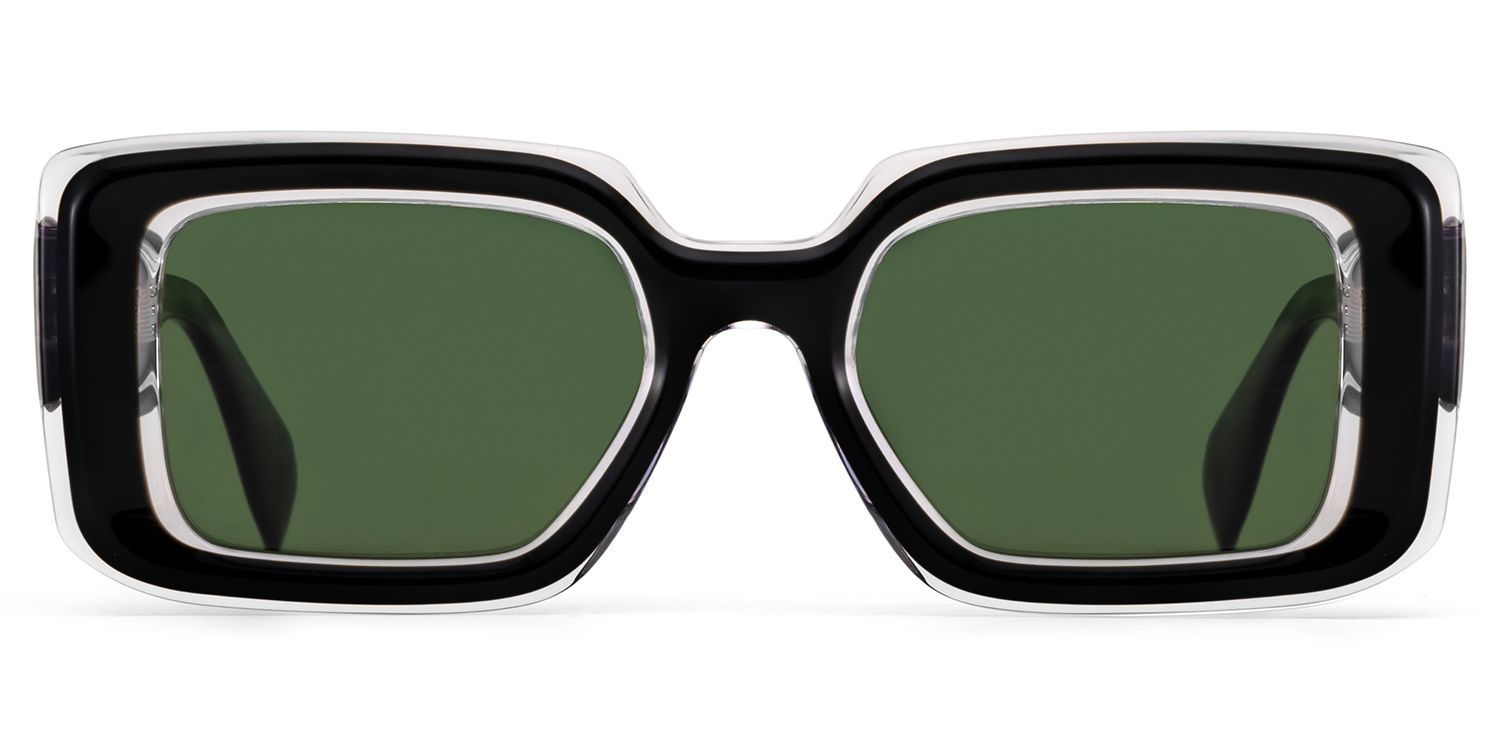 Eira Rectangle Black Frame Sunglasses Online Sale | ZEELOOL