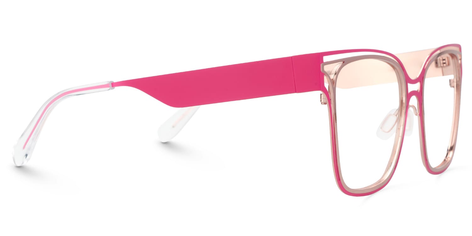 Dacarine Square Pink Gold Glasses4