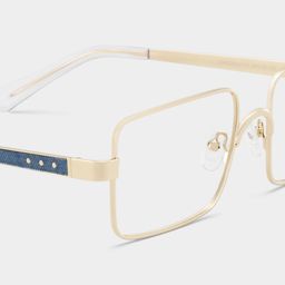 Gavin Rectangle Gold Glasses5