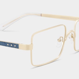 Gavin Rectangle Gold Glasses5
