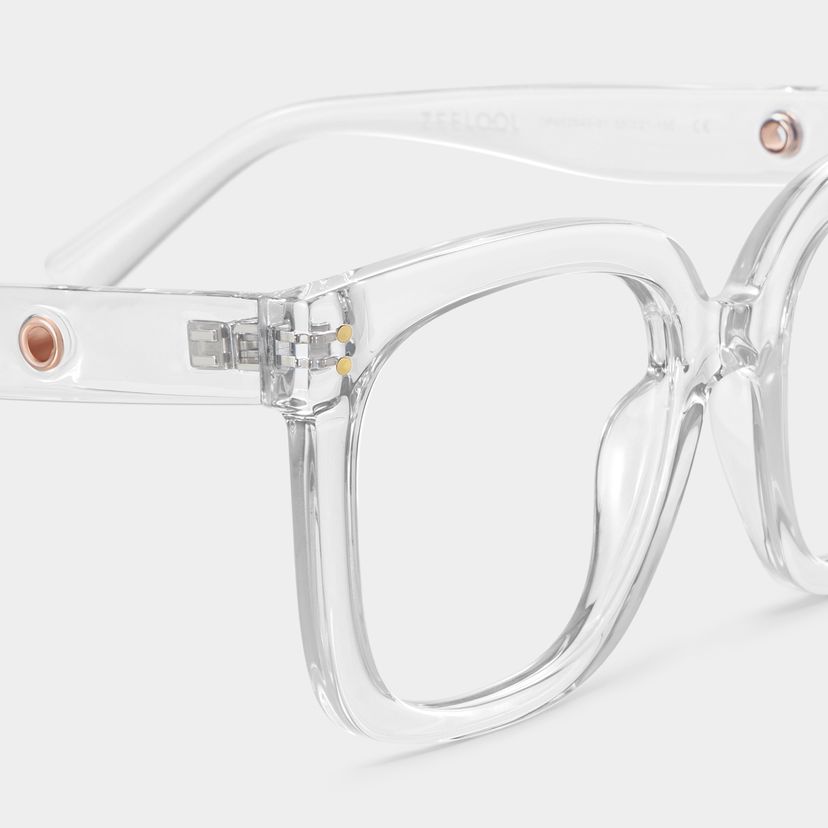 Ebony Square Clear Clear Frame Glasses | Zeelool display picture 2