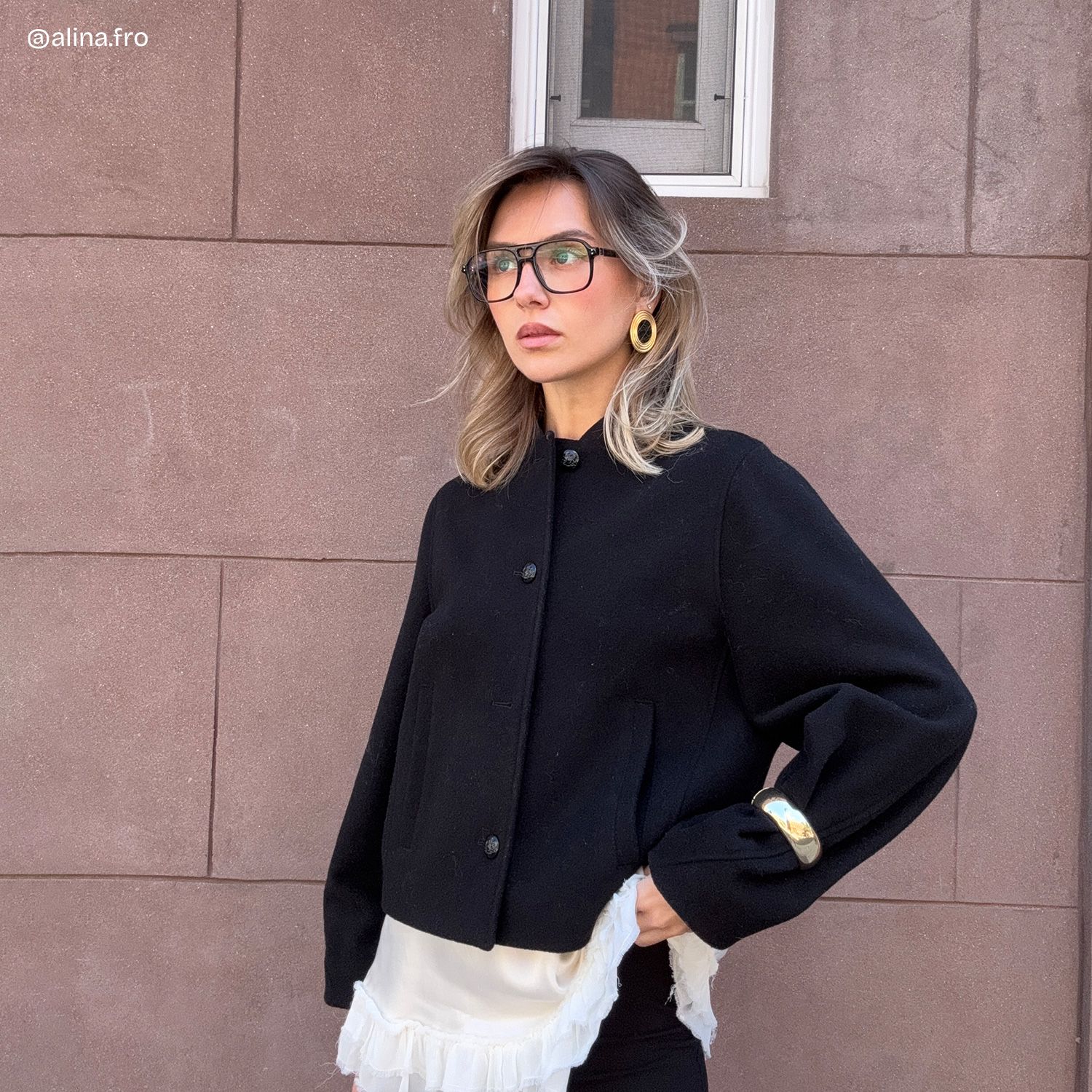 Athena Black Frame Glasses with Aviator Frame Online | ZEELOOL11