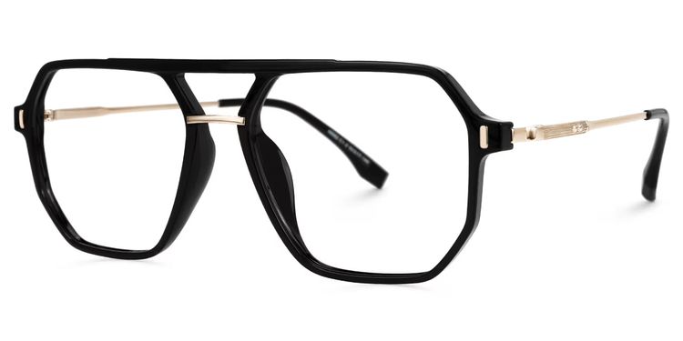 Lizbeth Aviator Black Glasses