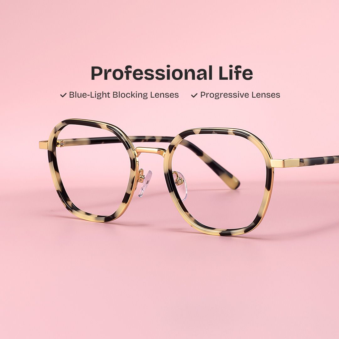 Mitchell Mixed Tortoise Frame Glasses with Geometric Shape | Zeelool0