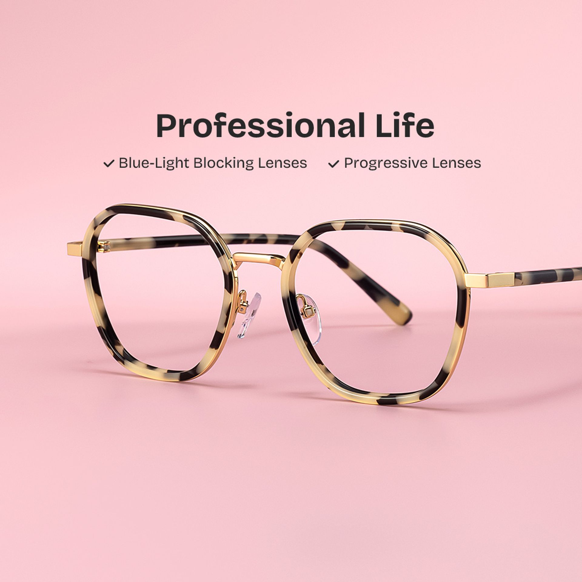 Mitchell Mixed Tortoise Frame Glasses with Geometric Shape | Zeelool0