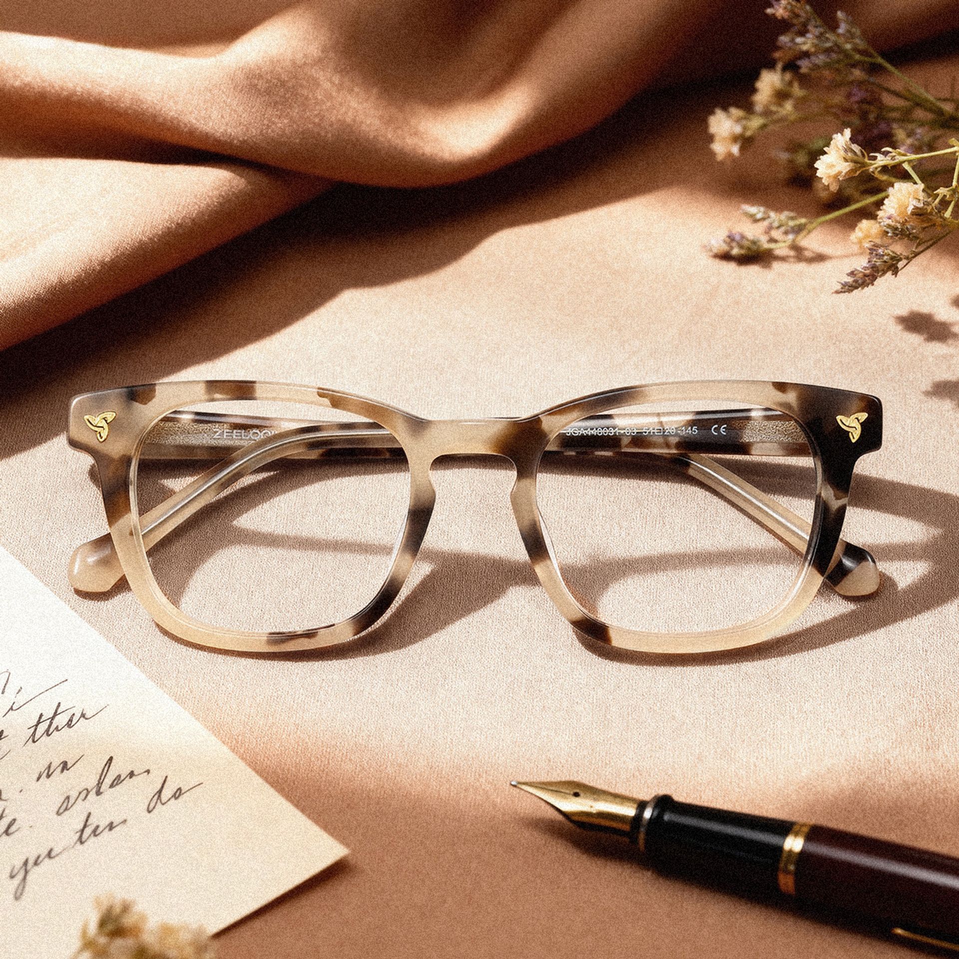 Heather Tortoise Frame Glasses with Square Frame Online | ZEELOOL0