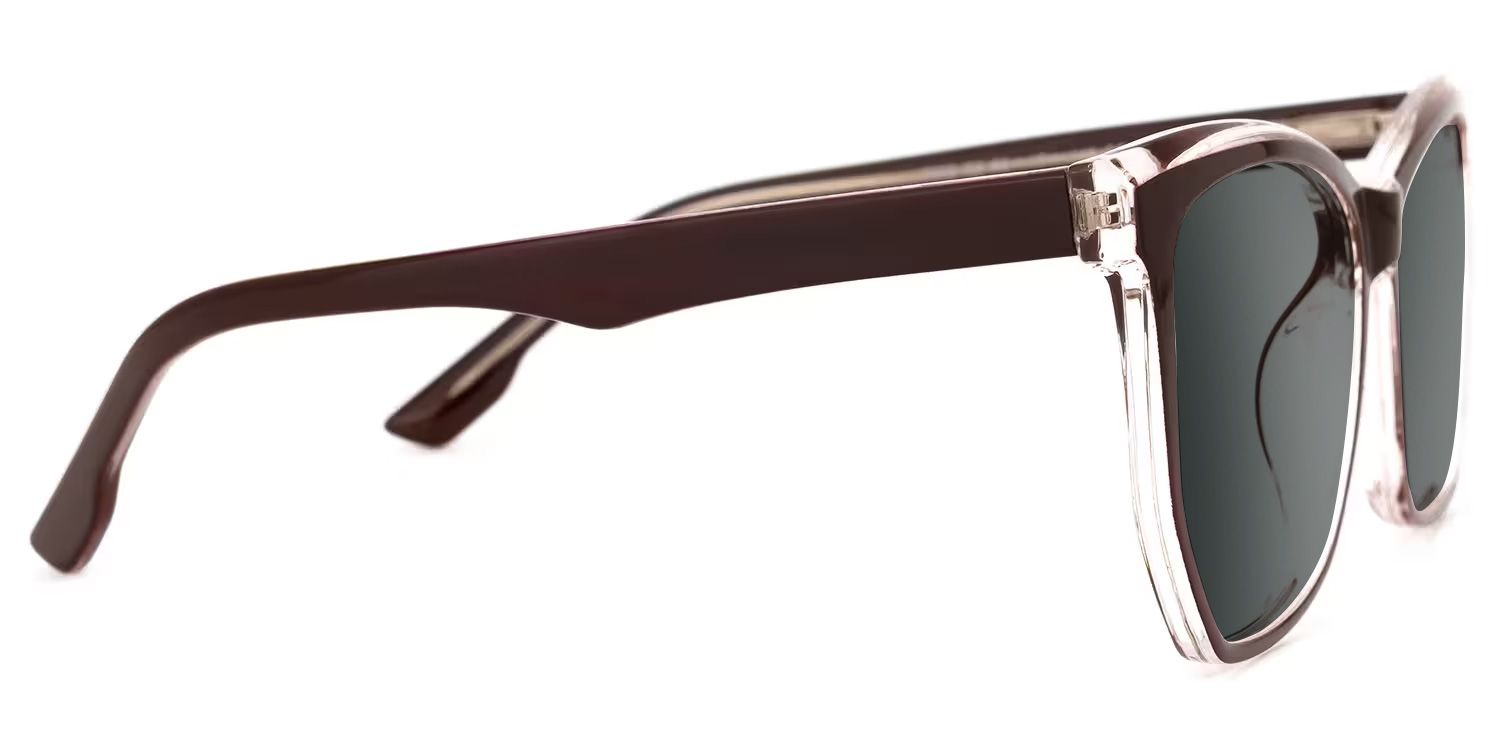 Libby Plastic Coffee Geometric Frame Sunglasses | ZEELOOL2