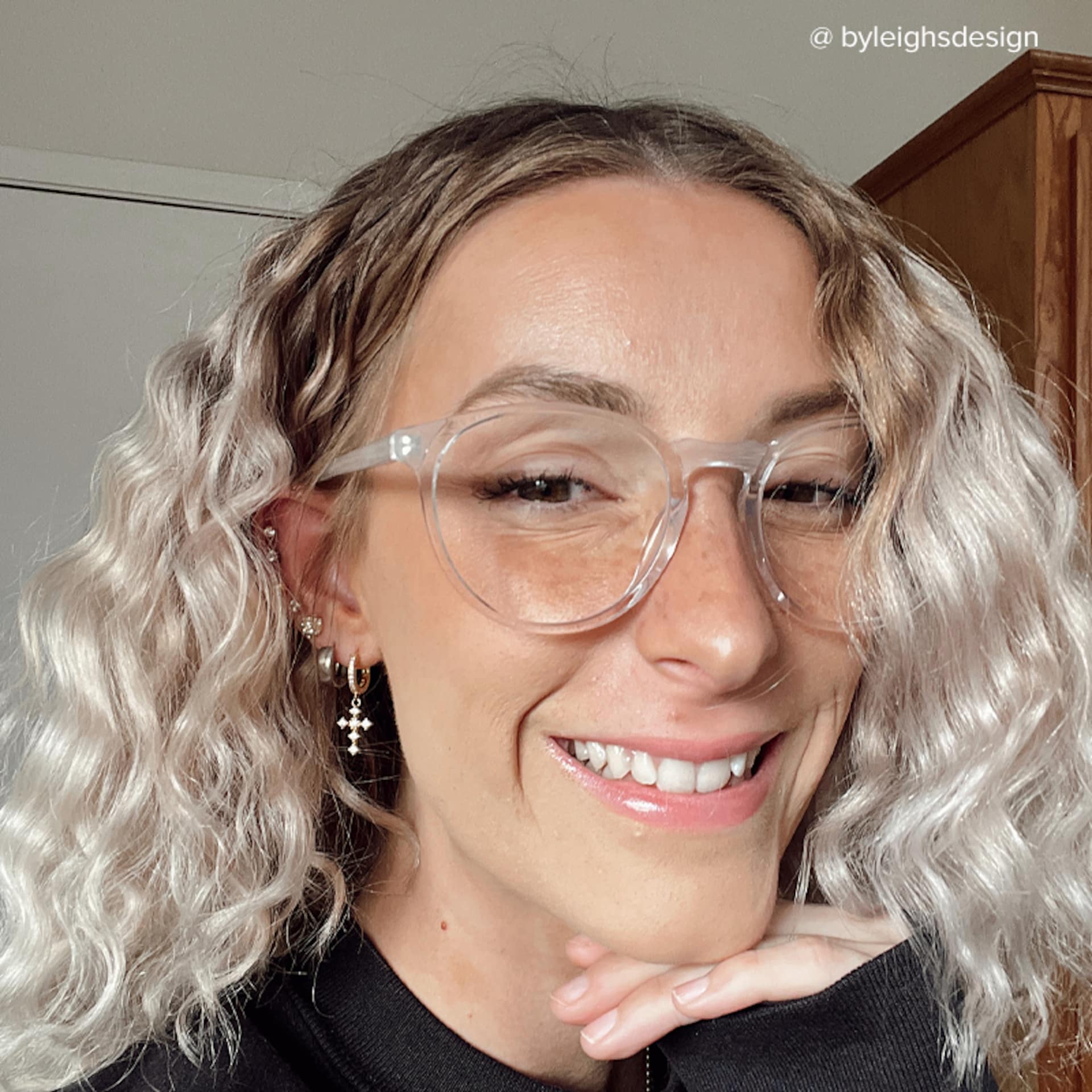 Kasey Round Crystal Glasses | Zeelool Glasses5