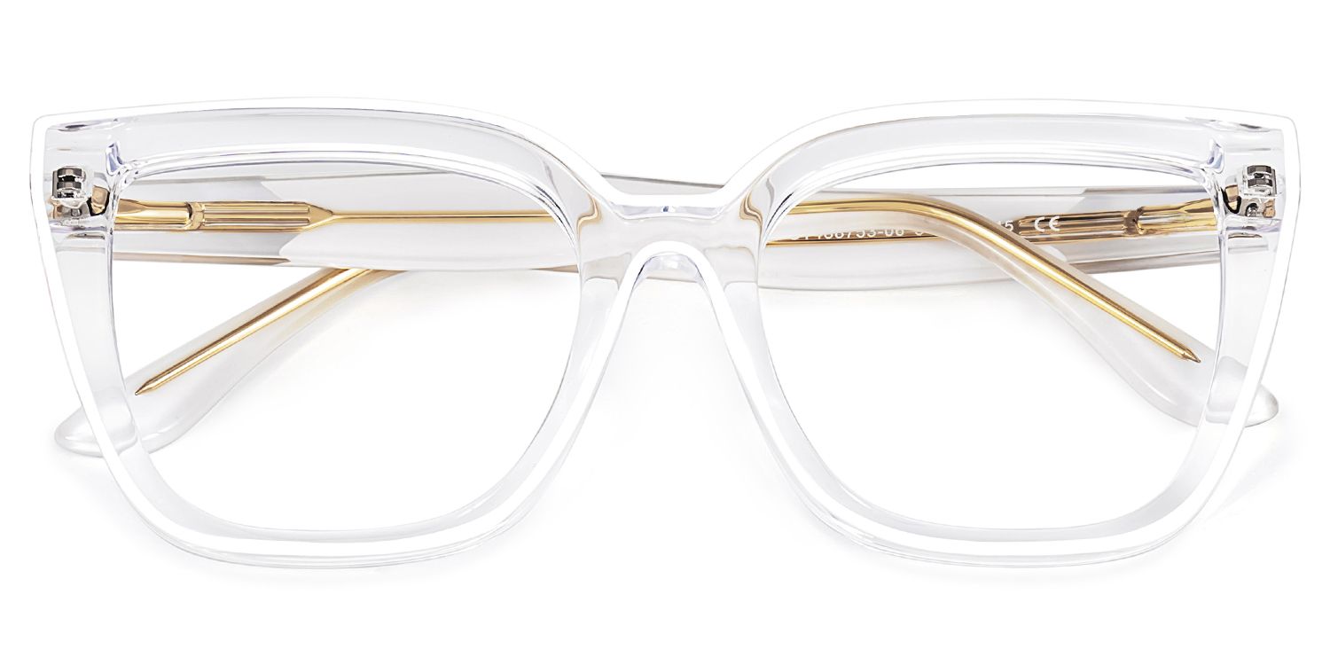 Mirta Square Clear Thick Glasses with TR90 Frame | ZEELOOL1