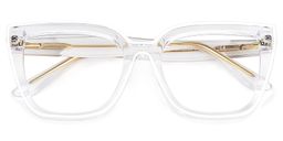 Mirta White Clear Square Glasses1