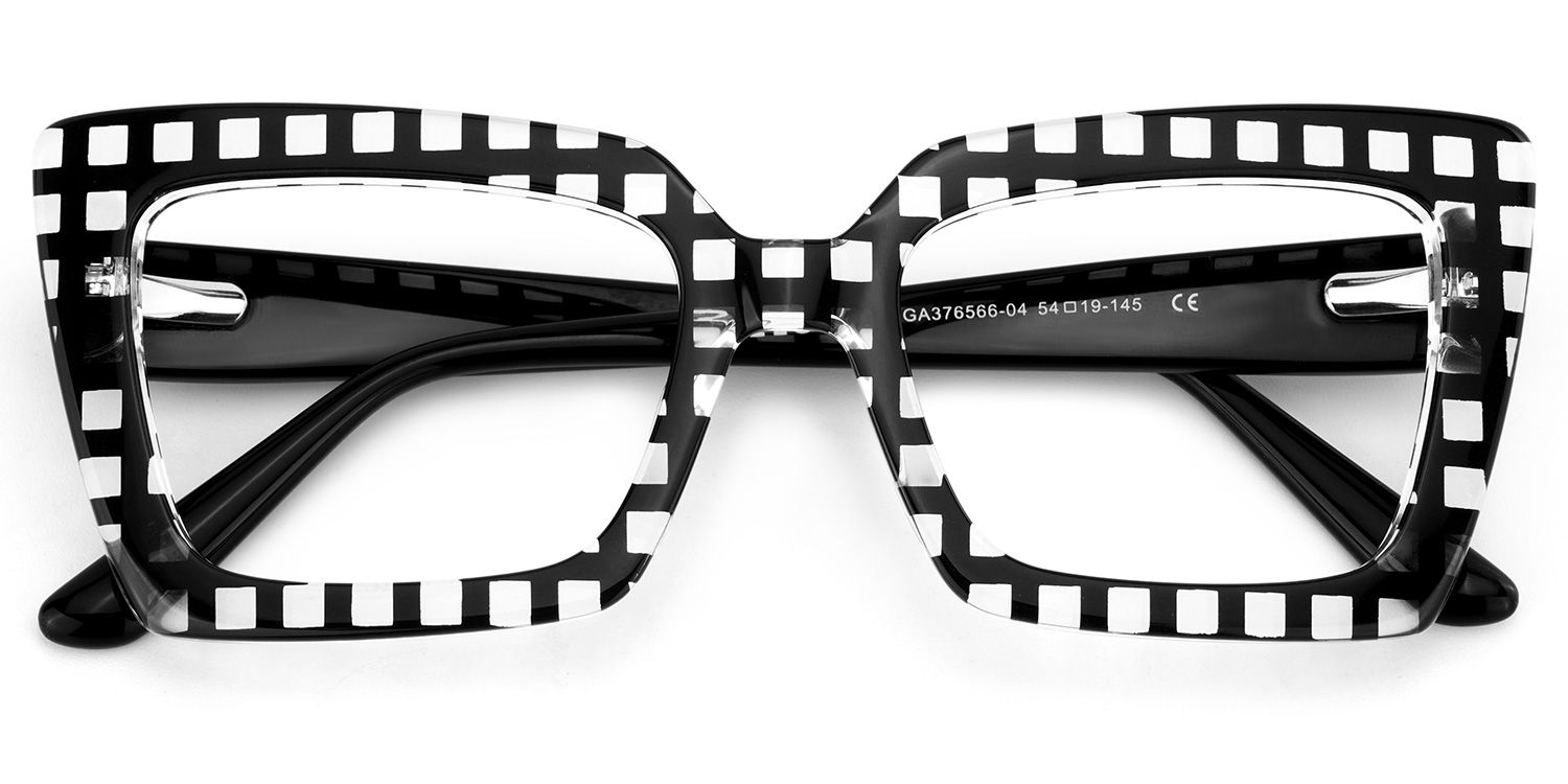 Tootie Eyeglasses in Butterfly Black Clear Checkered Frame | Zeelool2
