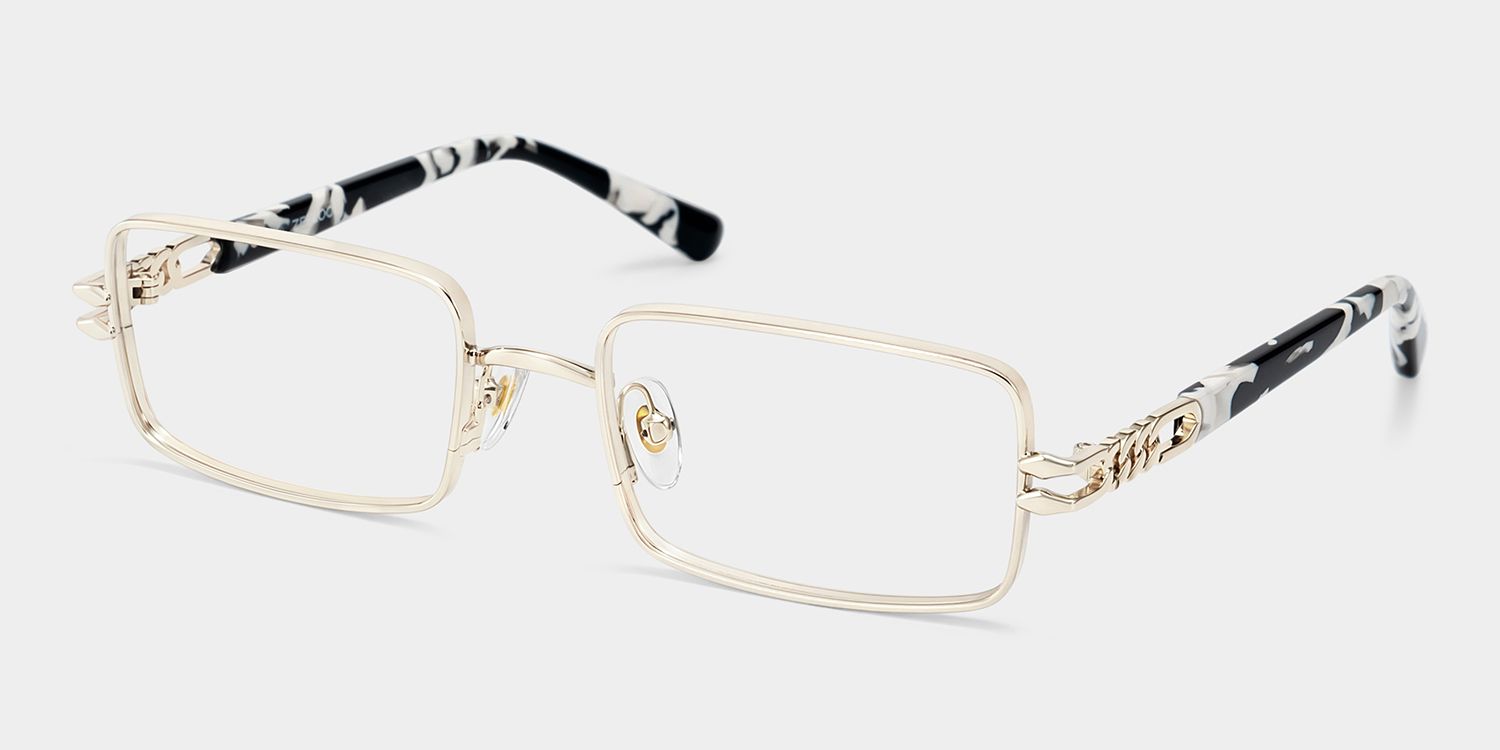 Olivia Light Gold Rectangle Glasses | ZEELOOL3