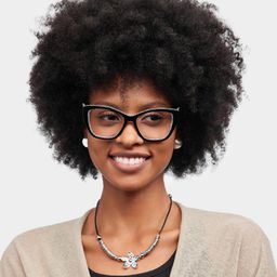 Blaise Cat-Eye Black Glasses0