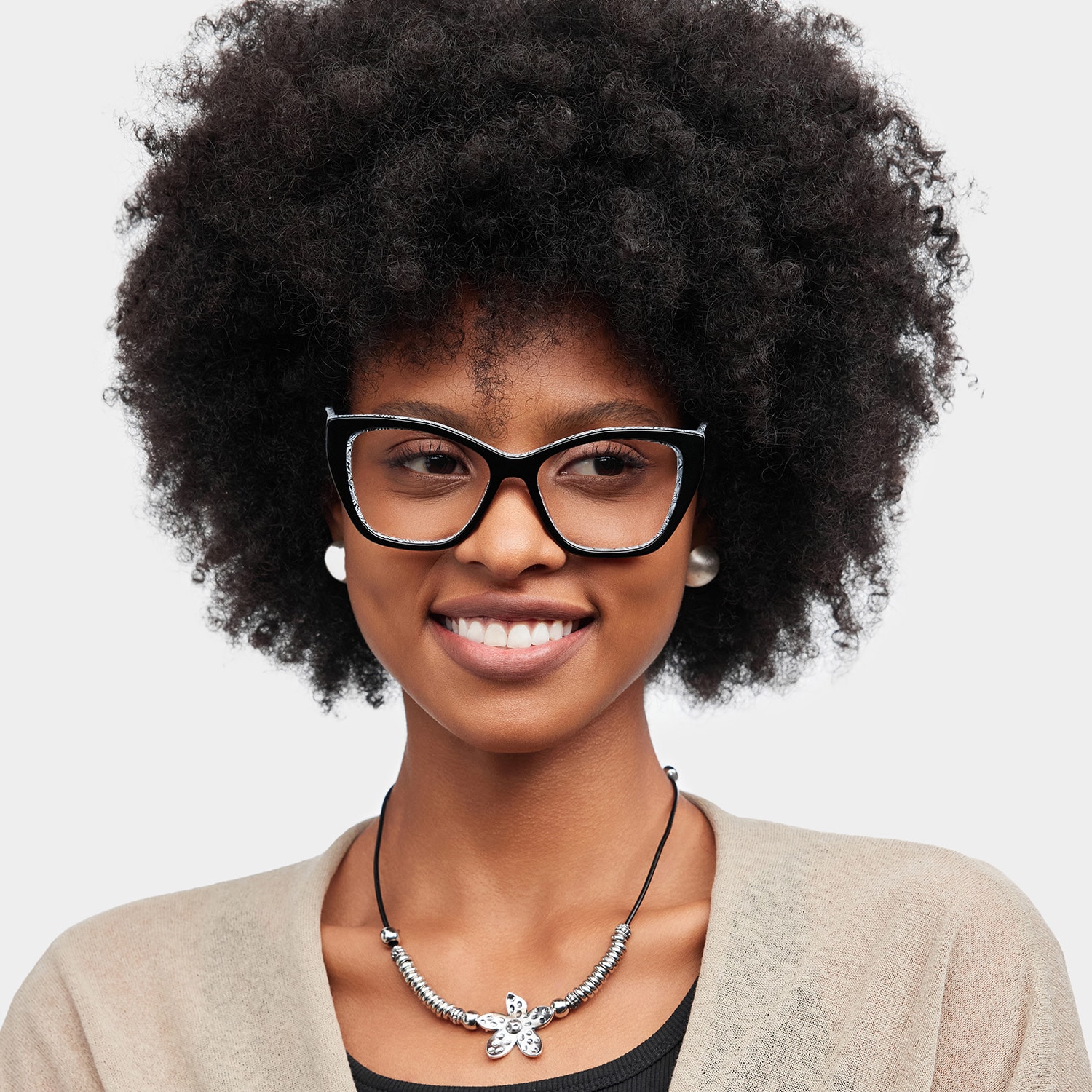 Blaise Cat-Eye Black Glasses0