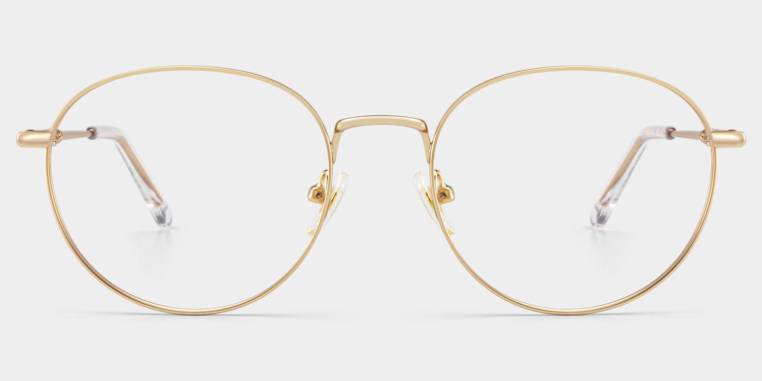 Ian Gold Frame Glasses with Round Frame Online | ZEELOOL1