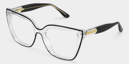 Mirta Square Black-Clear Glasses2