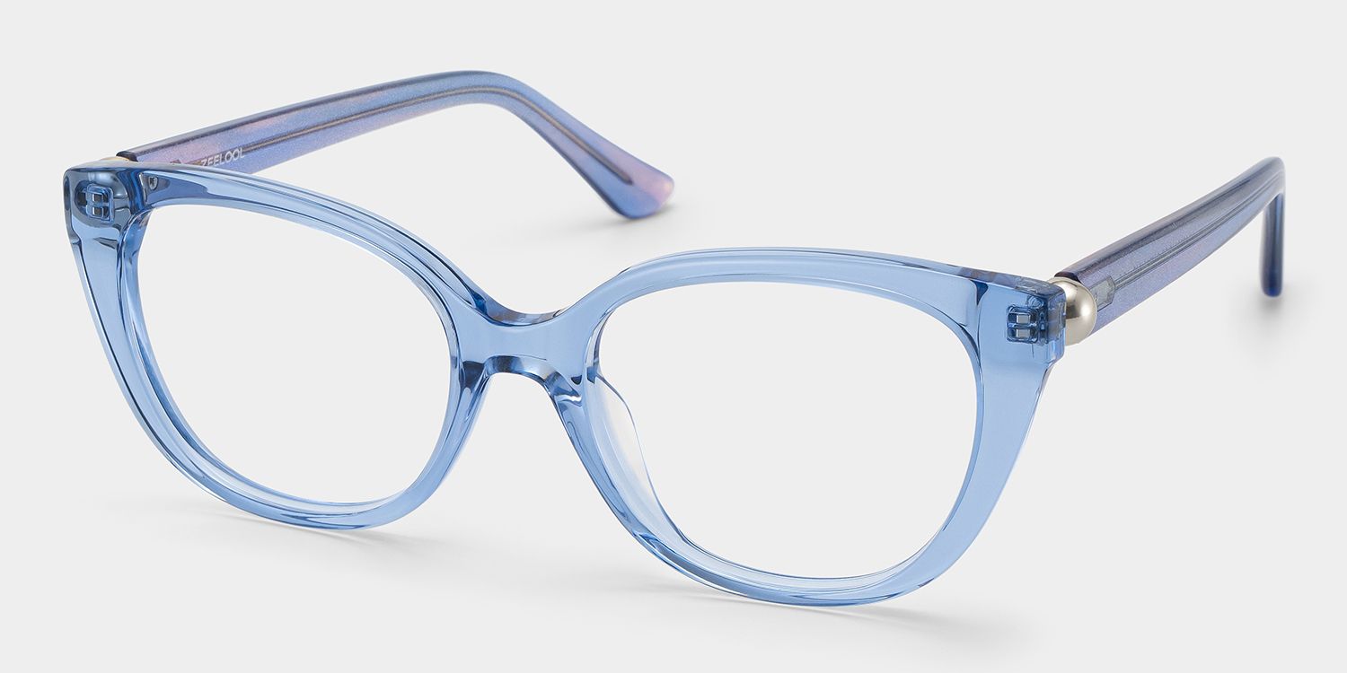 Affordable Charlotte Blue Cat Eye Frames | ZEELOOL2