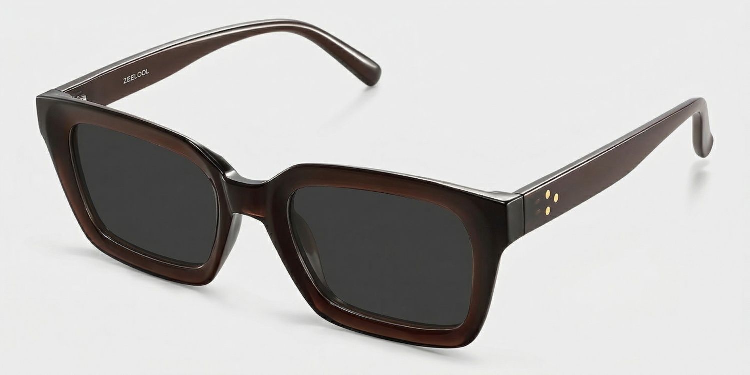 Marley Sepia Glasses / Dark Brown Rectangle Glasses | ZEELOOL2