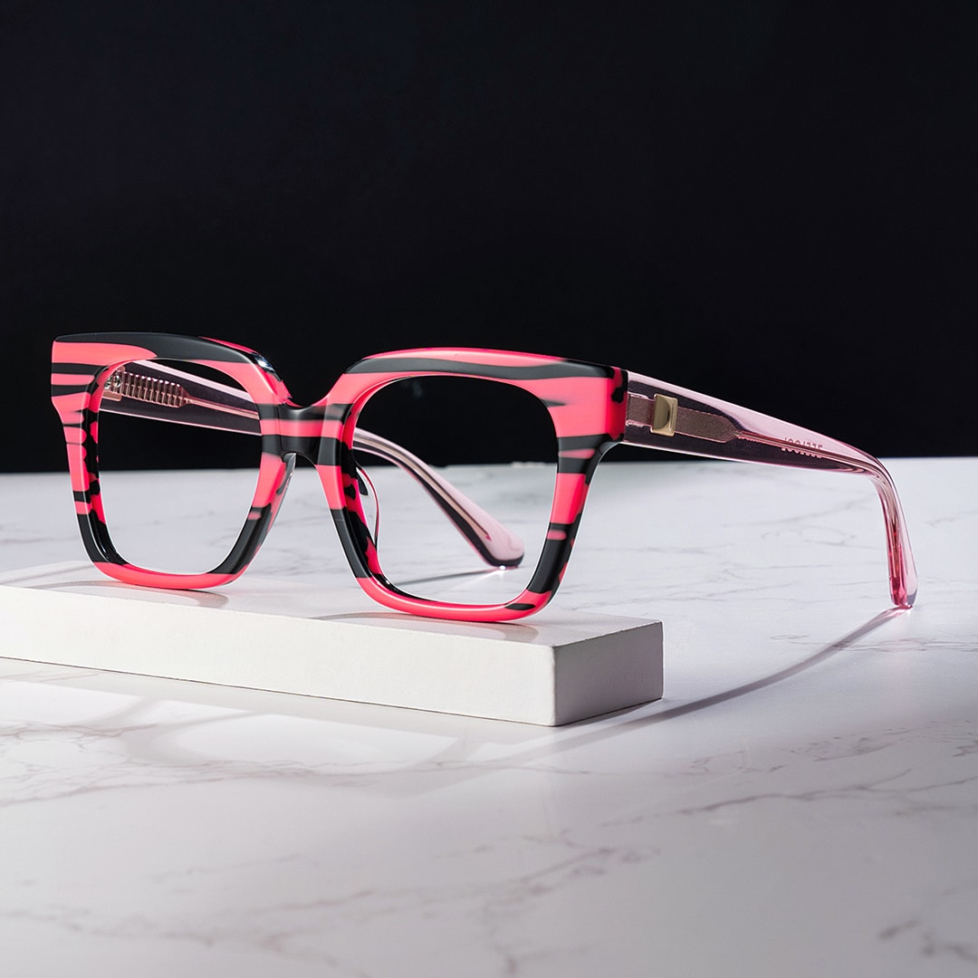 Sammi Square Pink Black Glasses