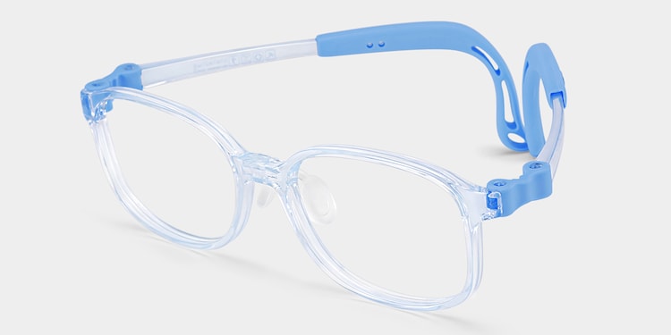 Casey Rectangle Crystal Blue Glasses