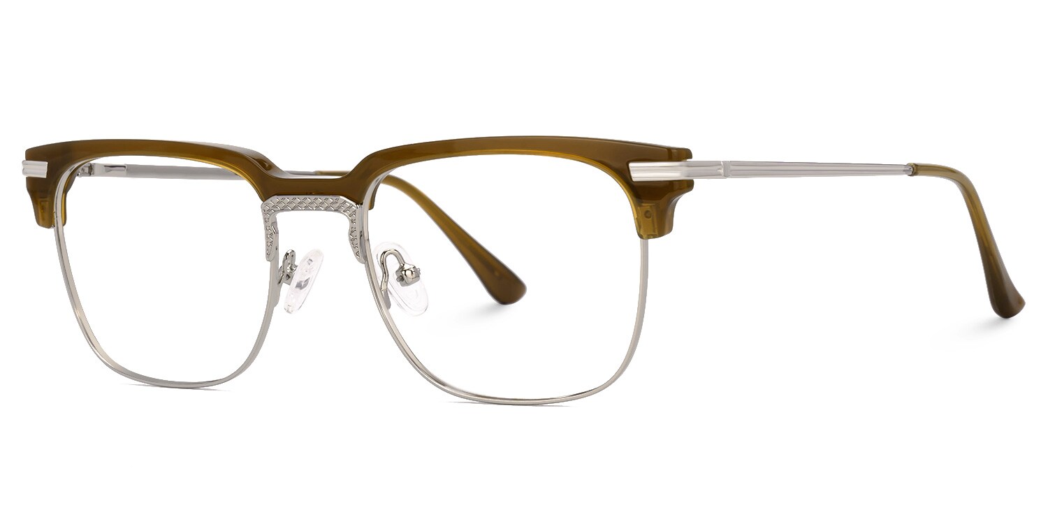 Boyde Green Eyeglasses with Browline Design1