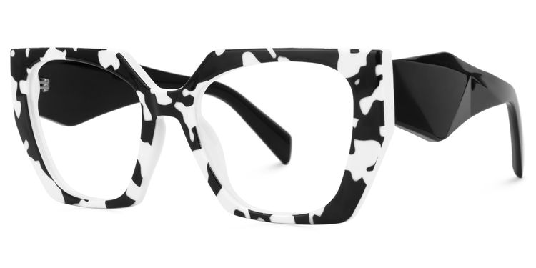 Sileidy Black-White Rectangle Glasses