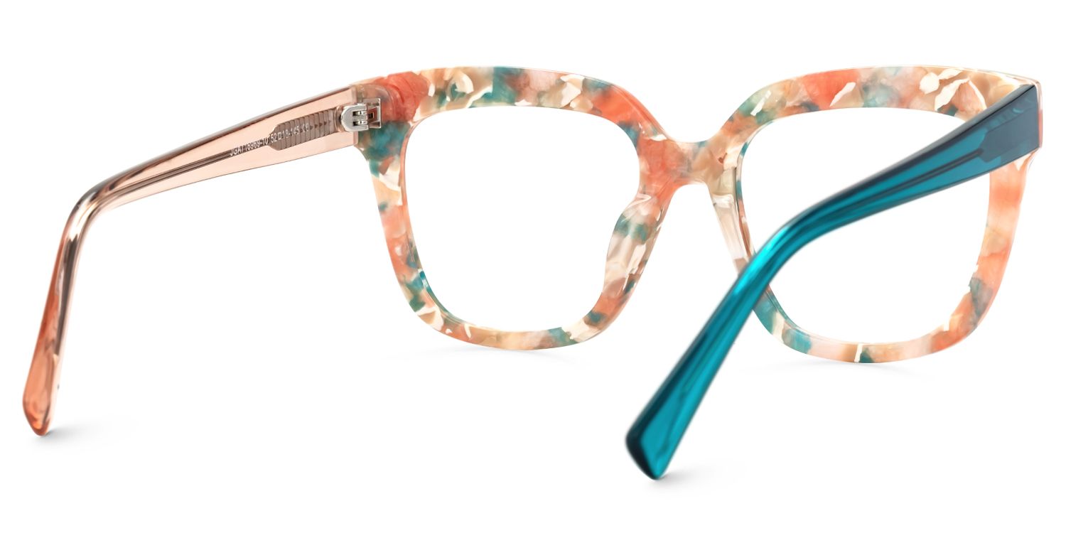 Square Orange Flower Eyewear - Nina Acetate Frame Glasses4