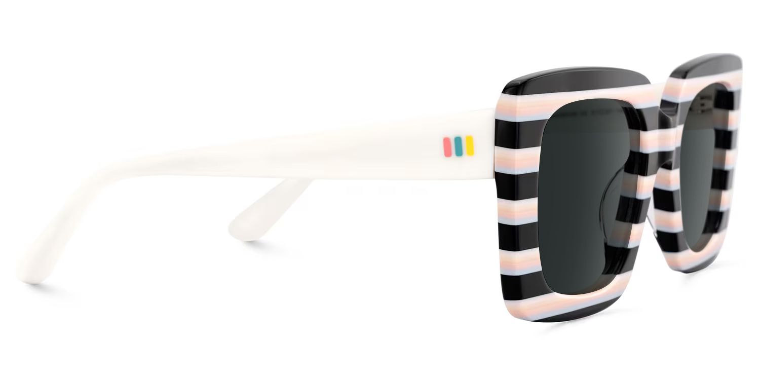 Dianna Rainbow Rectangle Thick Frame Sunglasses | Zeelool2