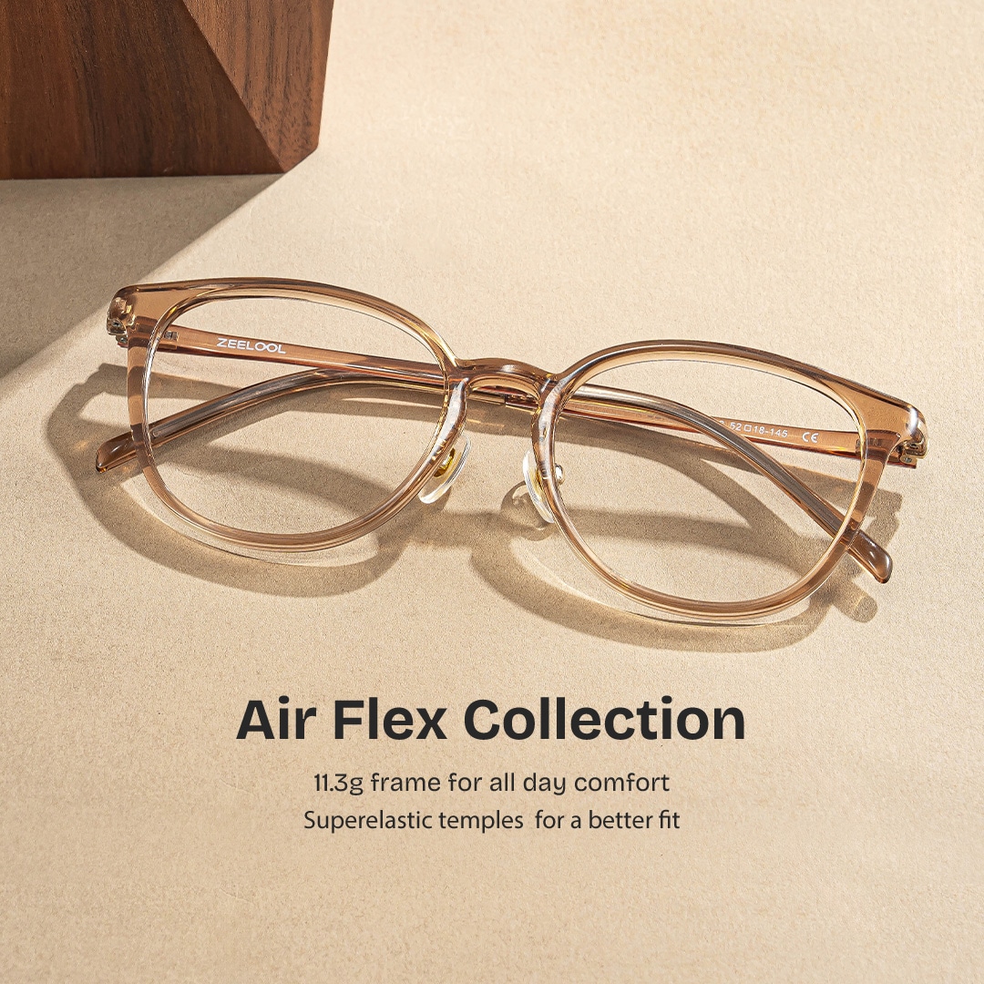ama シルバーL Amanda Ultra Lightweight Eyeglasses in Champagne Frames | ZEELOOL