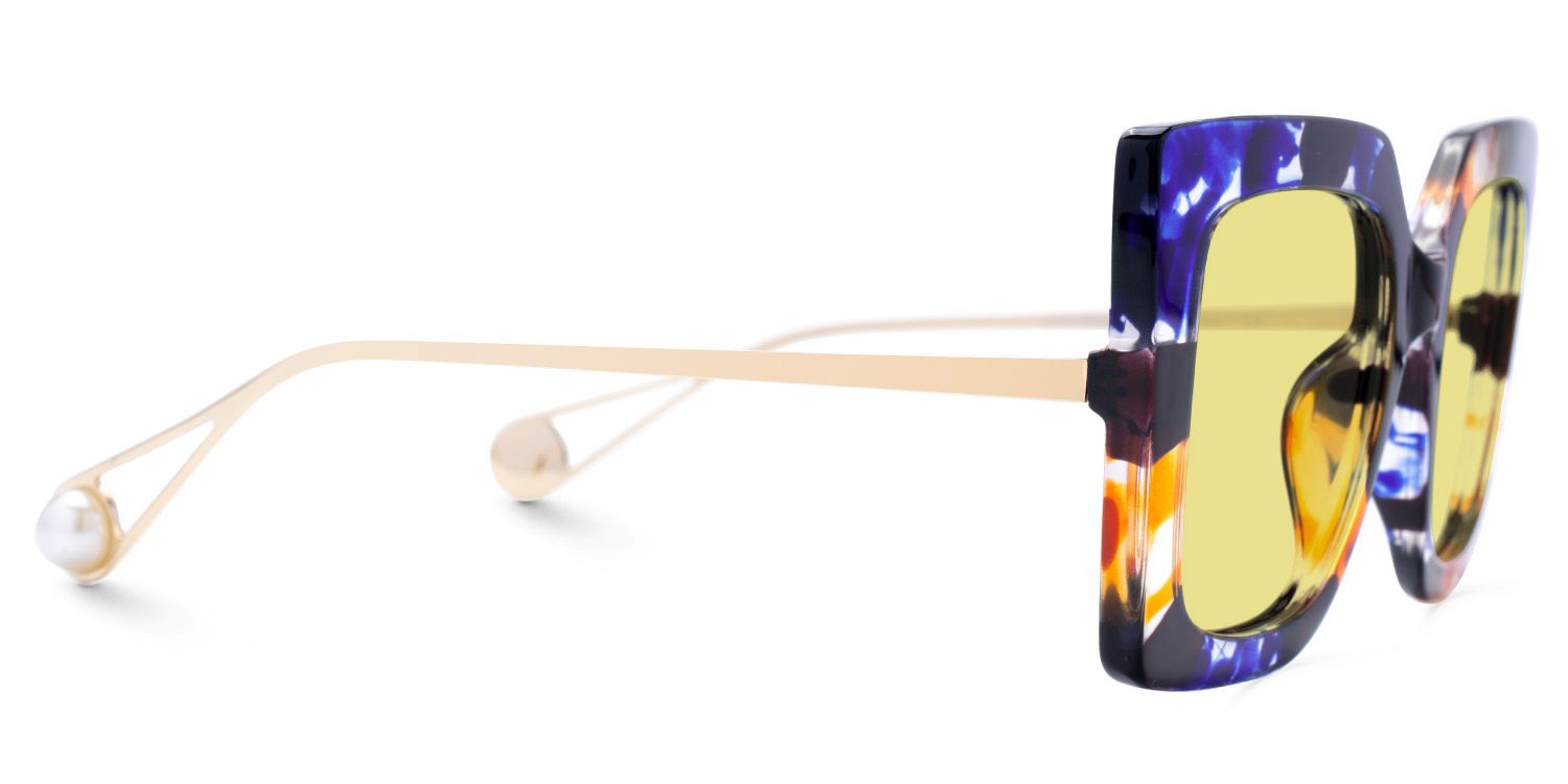 Qatar Square Blue/Black Sunglasses | Zeelool Glasses2