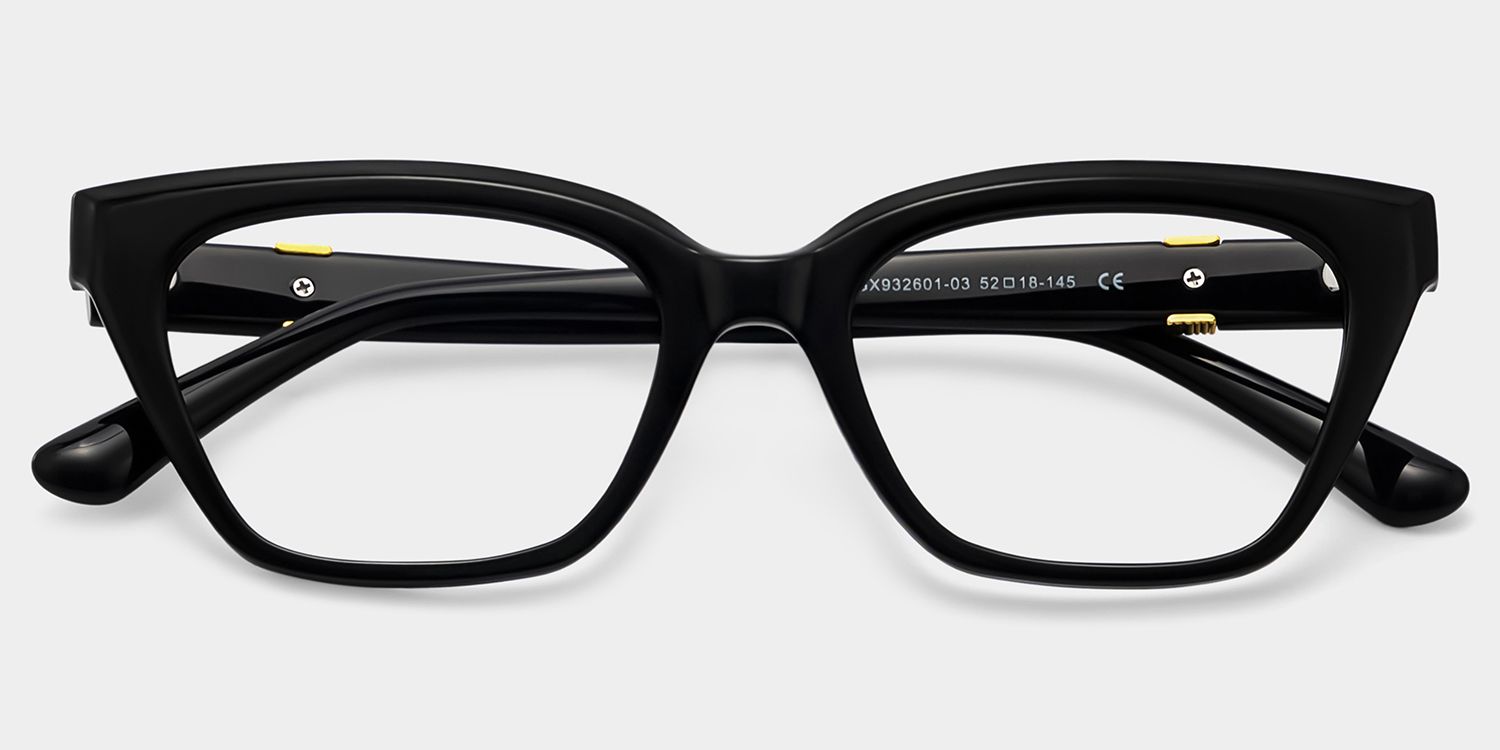 Quincy Black Cat Eye Eyeglasses with Lightweight Material | ZEELOOL2