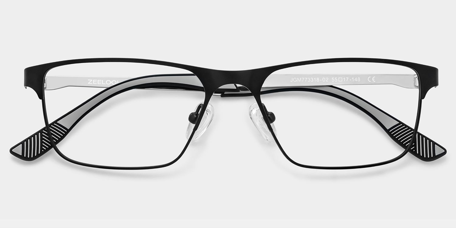 Kellen Black Eyeglasses with Browline Frame Design | ZEELOOL2