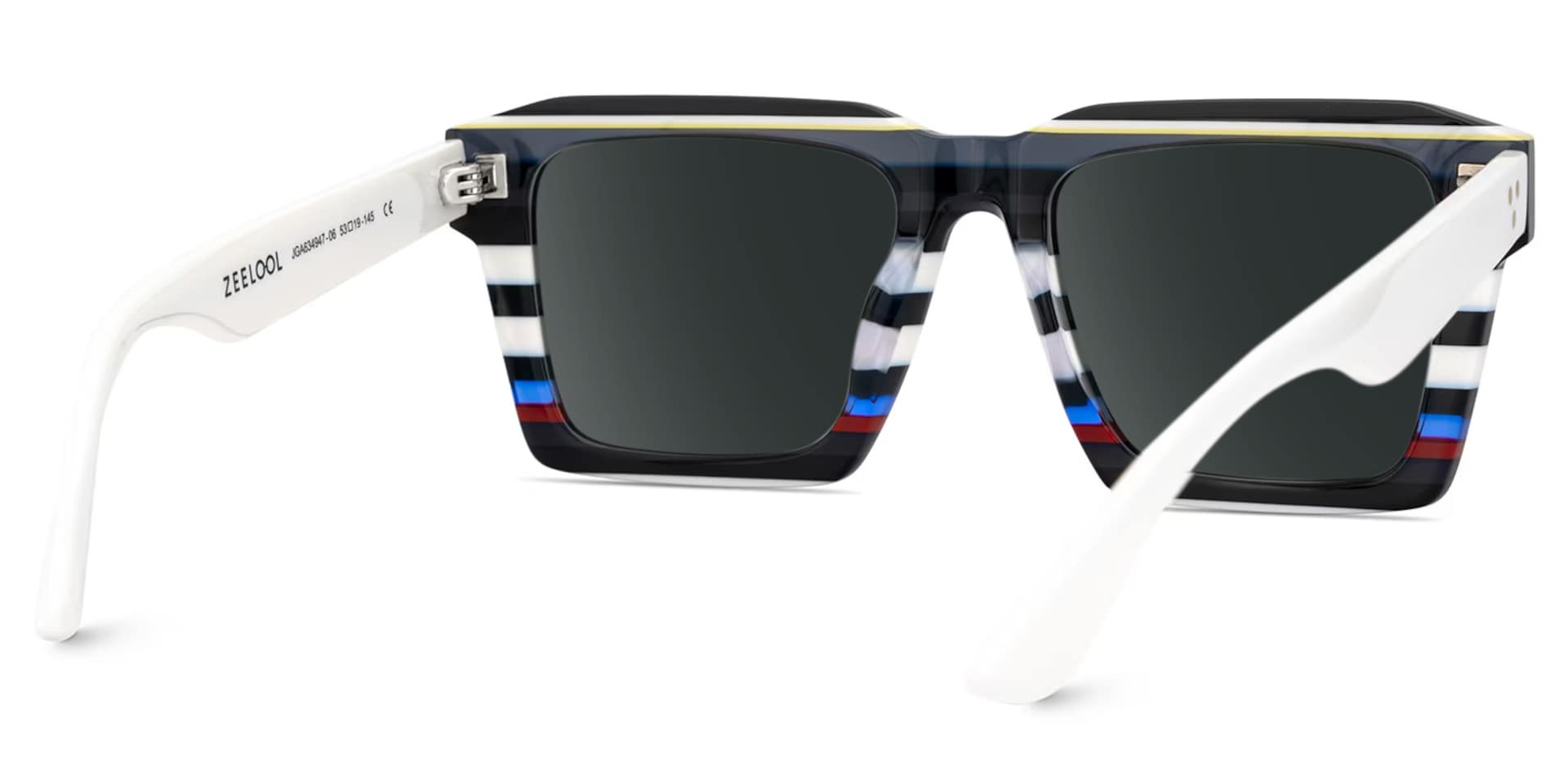 Big Square Sunglasses Frames With Black and White Stripes4