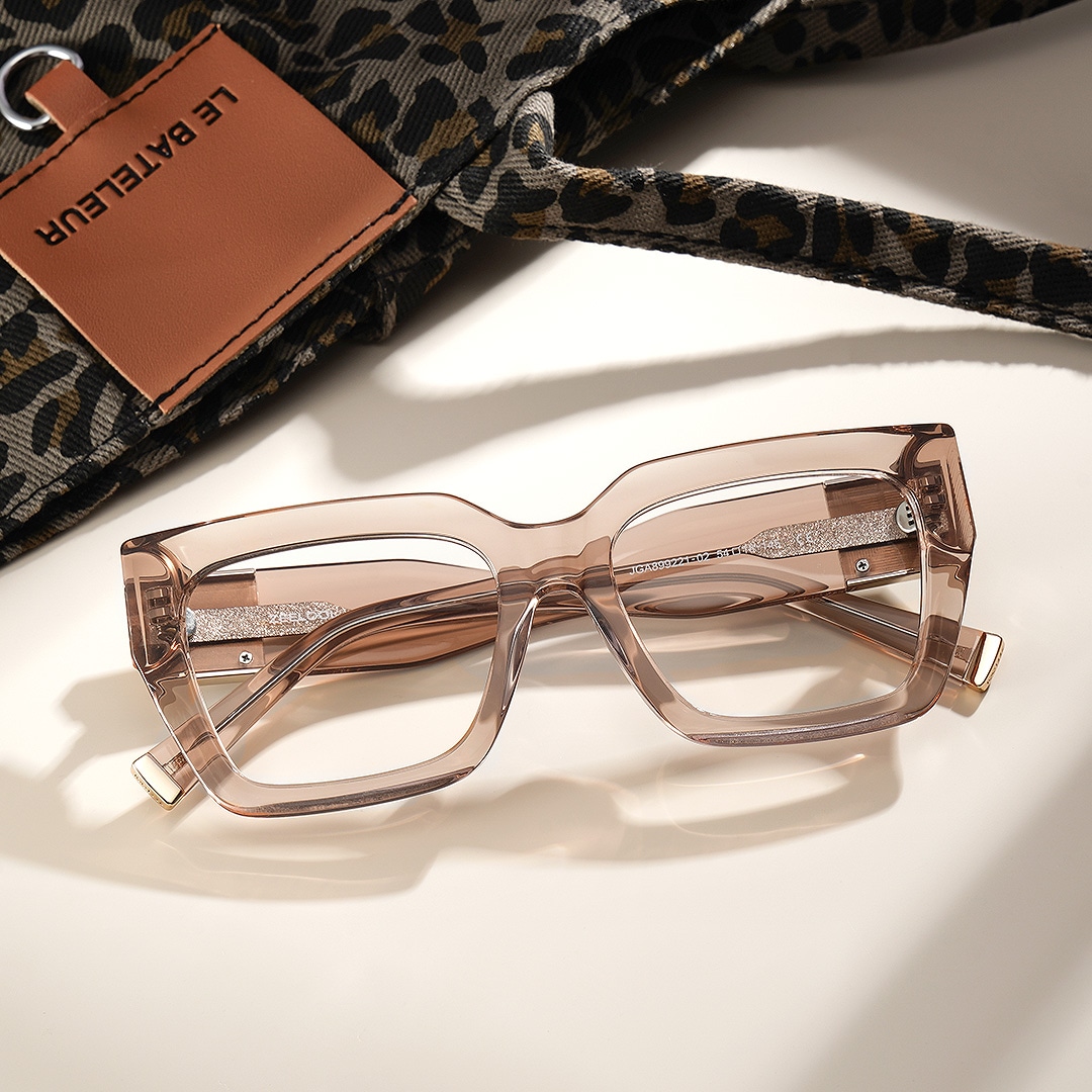 Maddox Champagne Frame Glasses with Square Frame Online | ZEELOOL