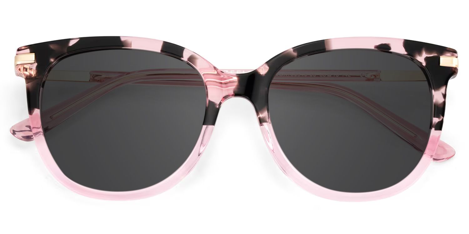 Mailyn Pink Tortoise Round Polarized Sunglasses for Driving | ZEELOOL